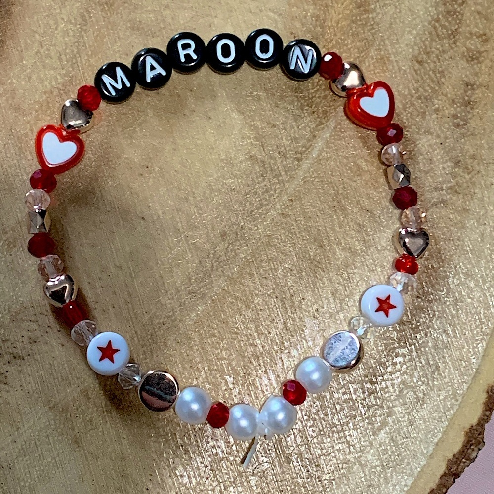 5 for $10 Taylor Swift Handmade Friendship Beaded Bracelet
“Maroon”